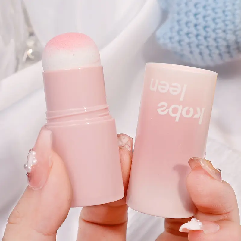 Natural Peach Pink Blush Stick Lasting Cheek Tint Soft Sponge Blusher Powder Waterproof Brightening Face Contour Korean Makeup