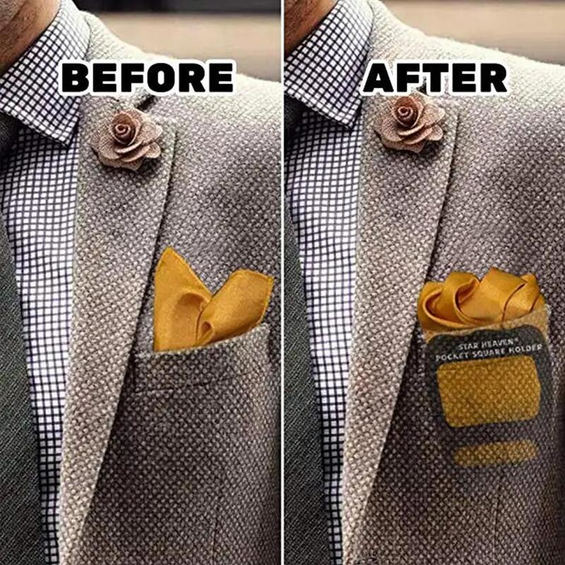 Карманный держатель квадратов фиксированный зажим для шарфа Шелковый держатель для носового платка для мужчин аксессуары для ношения K2W6