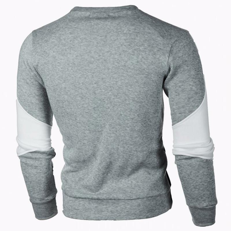Męska codzienna stylowa męska dopasowane kolory bluza miękka Slim Fit elastyczny mankiet sweter na wiosnę/jesień Top na co dzień t-shirt męski