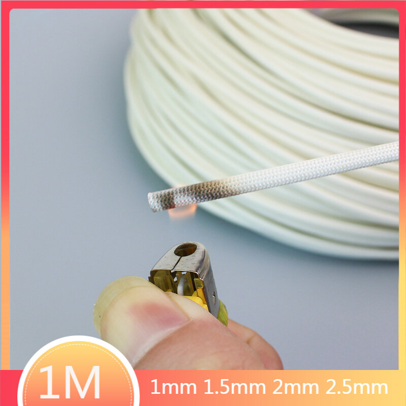 1-25 Mm Diameter 1 M 600Deg Suhu Tinggi Dikepang Lembut Serat Kimia Tabung Isolasi Kabel Sleeving Fiberglass Tabung