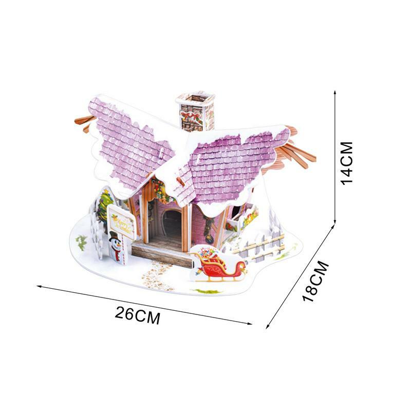 3D Christmas House Puzzle, Village Theme Puzzles, White Snow Scene, Small Town, Presentes Decorações