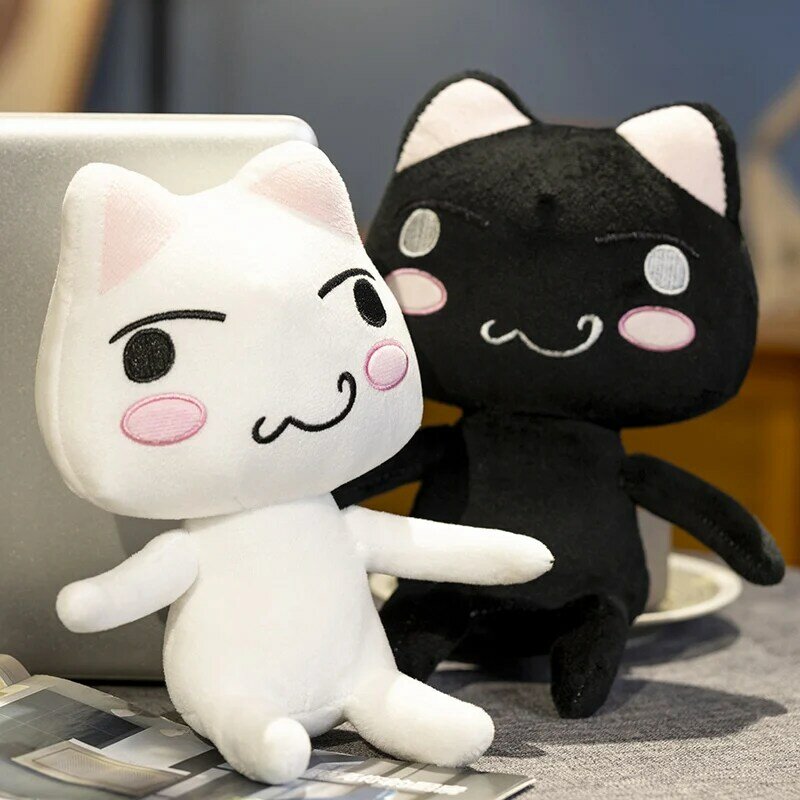 Nieuwe Toro Inoue Kat Pluche Anime Game Pop Gevulde Kittens Plushie Cartoon Paar Zwart-Wit Katten Decor Cadeau Speelgoed Voor Kinderen