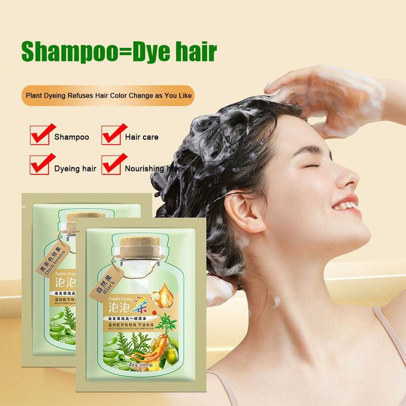 Natürliche Pflanze Kräuter Haar färbemittel Shampoo 5 Minuten ändern graue Farbe Frauen Pflege weiße Männer nicht reizend Haar Mode Reparaturen p6m4