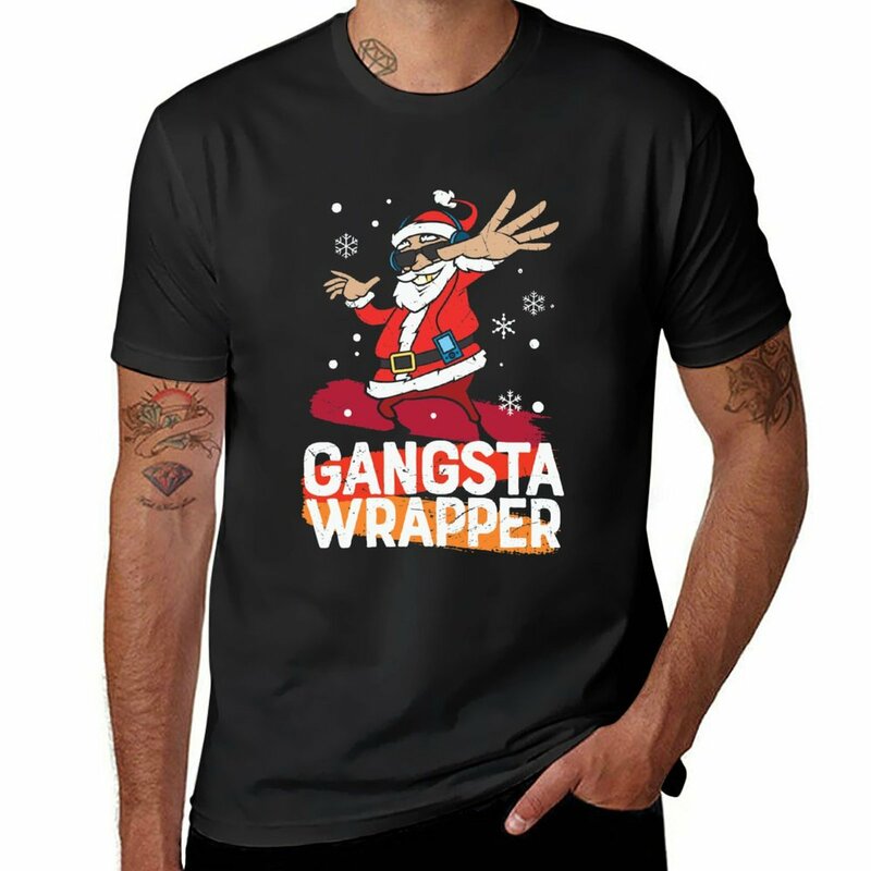 Camiseta de Gangsta Wrapper rapero para hombre, camisa divertida de Navidad para DJ, camisetas negras divertidas, nueva edición