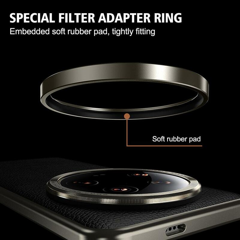  for xiaomi 14 Ultra Metal Lens Cover Filter Adapter Built-in soft Rubber Pad for Tight Fit