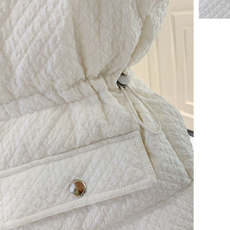Pato branco parkas para mulheres, versão de comprimento médio, casaco xiaoxiangfeng, sobretudo grosso, outwear de inverno, novo, 2023