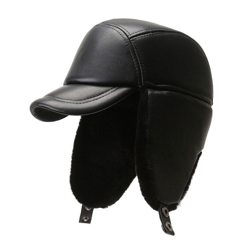 Кепка с заостренным носком для мужчин, плоская зимняя шапка для папы, плотная Теплая Бархатная шапка-дедушка с мехом для занятий спортом на свежем воздухе, ветрозащитная водонепроницаемая