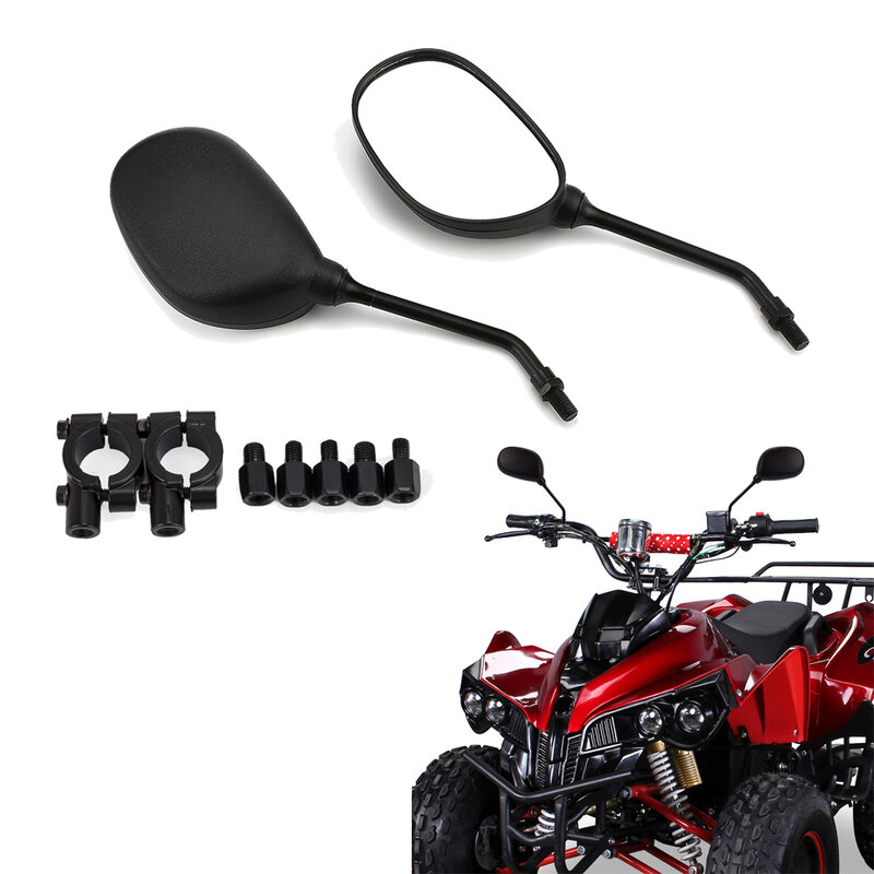 Espejos retrovisores de cristal para motocicleta, espejos laterales para Buggy de playa, accesorios universales para Scooter, ATV, UTV, 4 ruedas, 1 par