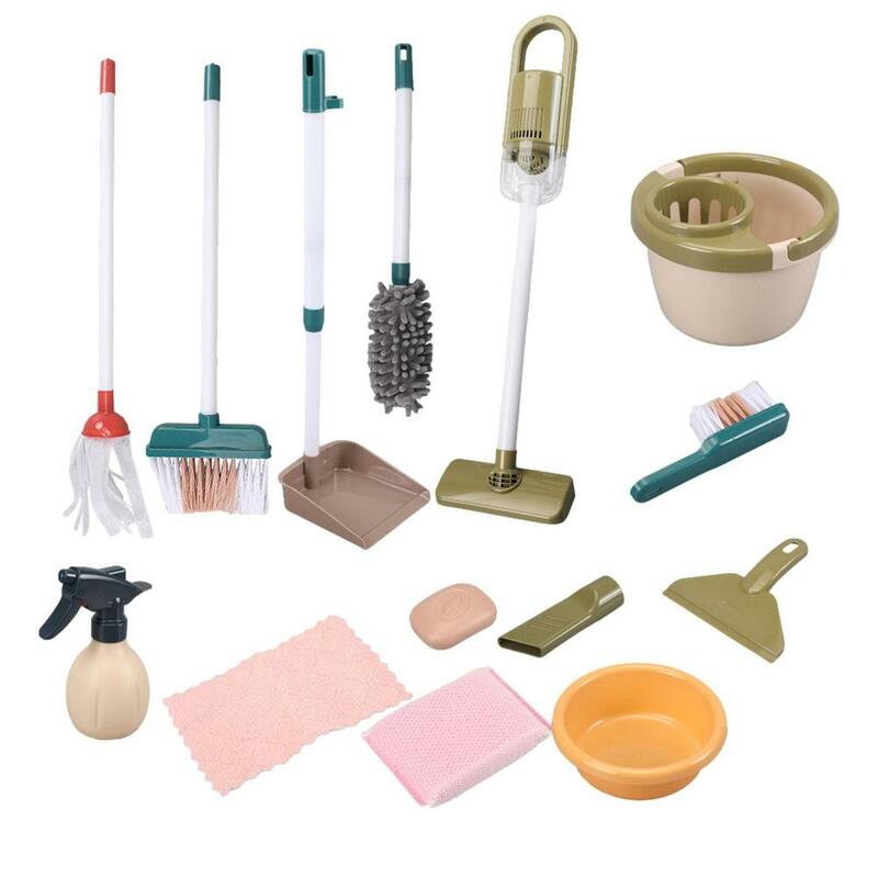 Kids Cleaning Set Children's Educational Simulation Play House Toy Housekeeping Cleaning Toys Broom Mop Duster Dustpan Brushes