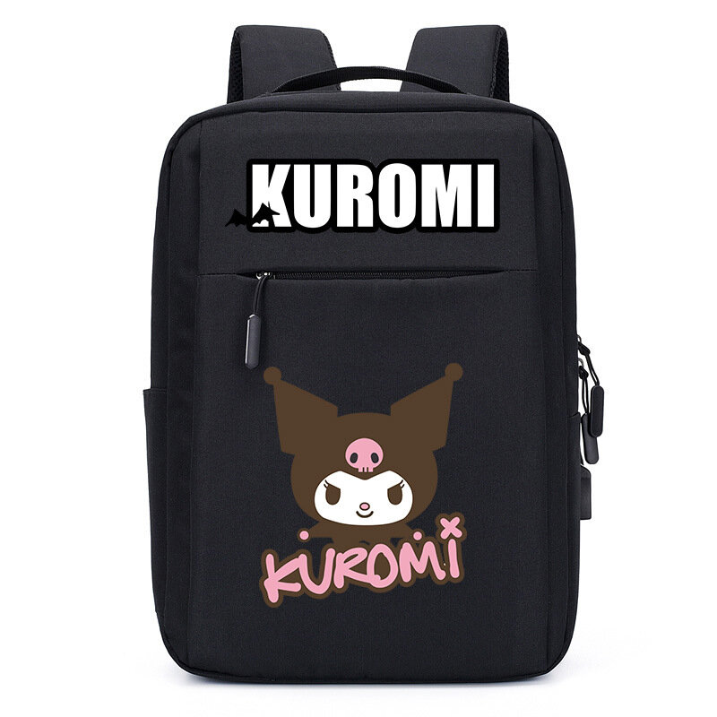 Sanrio pequena mochila para estudante, grande capacidade, pendurado cão mochila, carregamento USB, casual, bonito, desenhos animados, jade