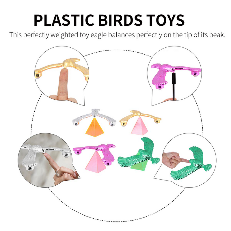 20 set mainan burung keseimbangan mainan elang keseimbangan klasik piramida plastik pembelajaran dini