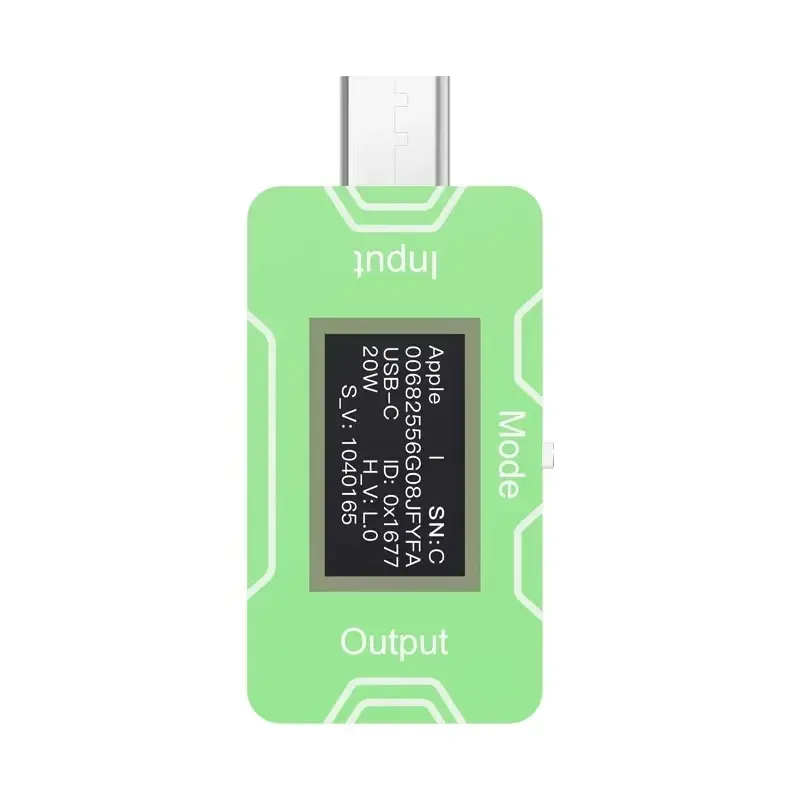 JCID JC CT02 PD Fast USB-C Charger Detector, Tensão atual Power Test, tela HD OLED, monitoramento em tempo real