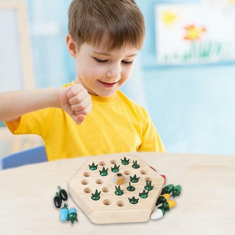 Gioco educativo di smistamento dei colori a forma di carota gioco di memoria abbinato ai colori Set di giochi da tavolo di scacchi Montessori multifunzionale presto