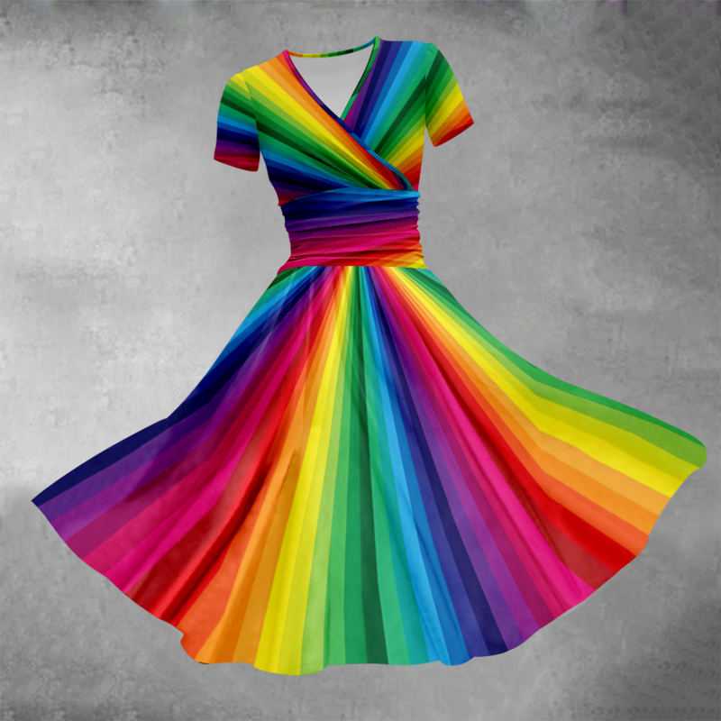 Vestido colorido Tie-Dye para mujer, Vestidos de Noche de lujo, elegantes, de gran tamaño, a la moda, para fiesta y verano, 2024