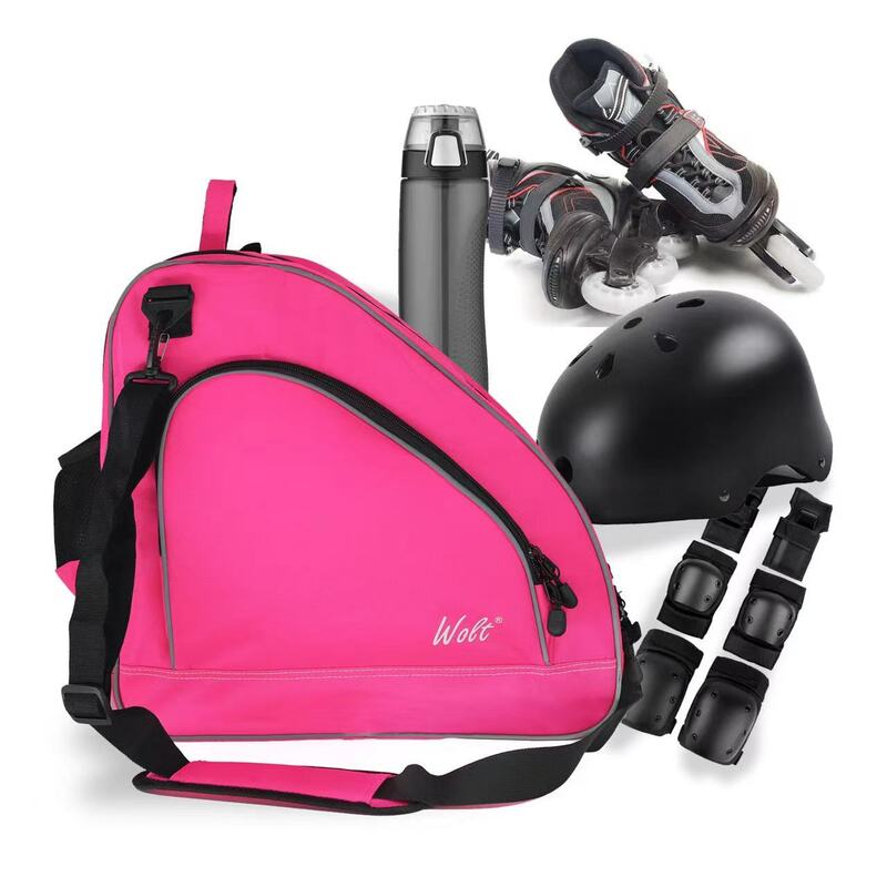 Portable Large Capacity Triple Layer Roller Skates, Ice Skates, Straight Row Inline Skates, Adult Shoulder Storage Bag