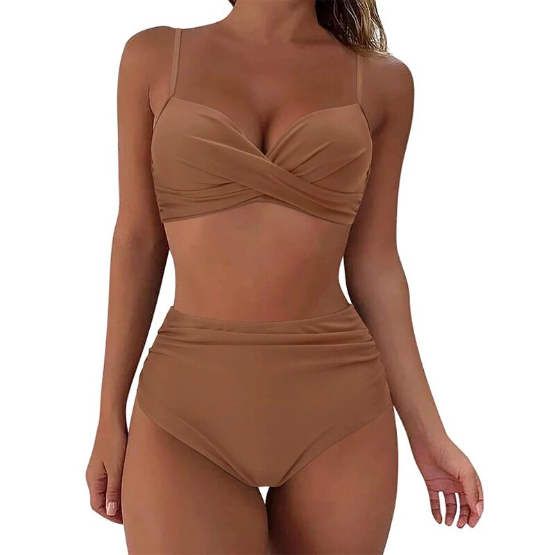 Kobiety strój kąpielowy kobiety strój kąpielowy Bikini 2 szt. Dekolt w szpic 2023 wentylowane kąpielisko plażowe nowe wygodne