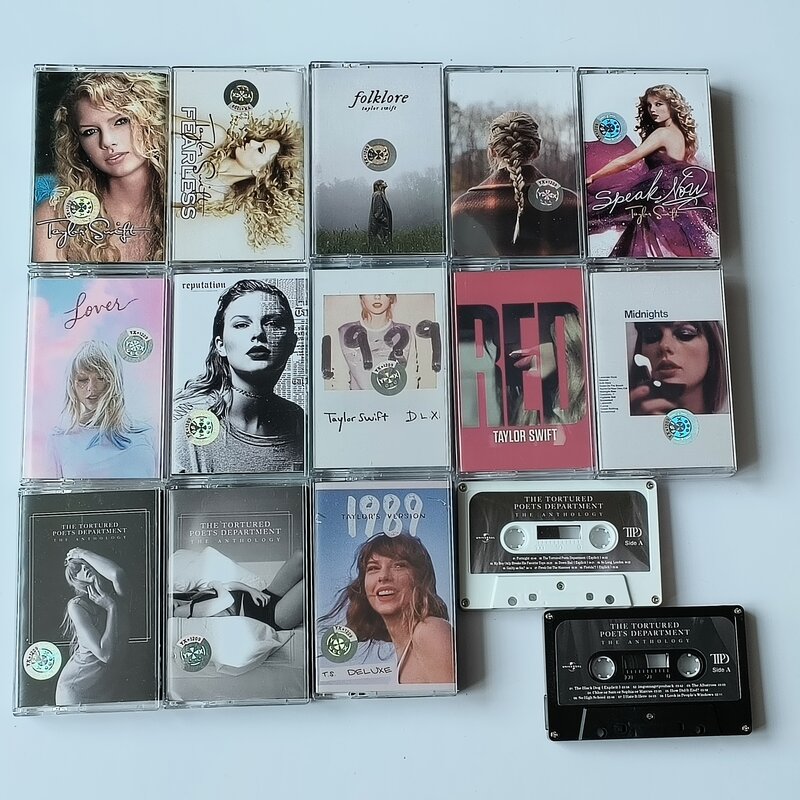 Taylor Swift Fita Musical, The Tortured Poets Department, Álbum Cassetes, Cosplay, Gravador, Trilha Sonora, 14 Estilos, Novo