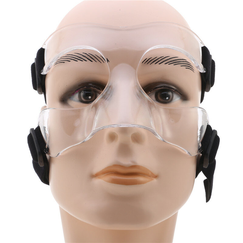 Helm olahraga hidung, helm tenis, masker pelindung wajah, masker basket, masker pelindung wajah, tali elastis dapat disesuaikan, peralatan Anti tabrakan