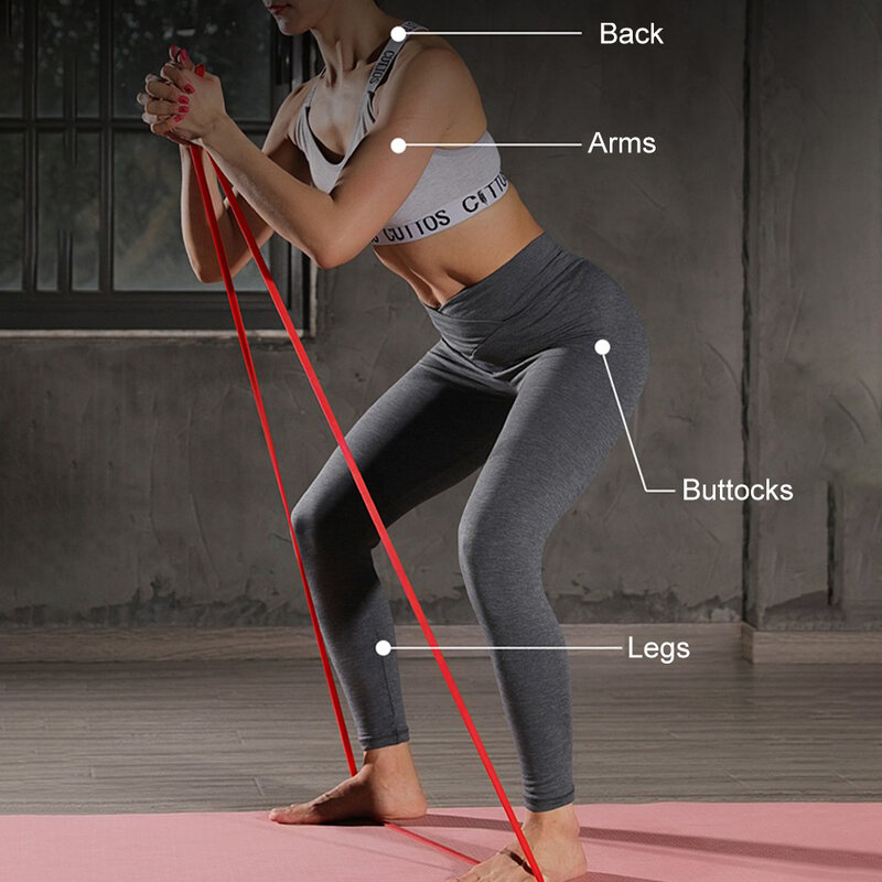 1 buah pita resistensi lateks kebugaran, karet gelang resistensi kekuatan elastis untuk olahraga Yoga Pilates, pita Loop kekuatan elastis untuk Gym