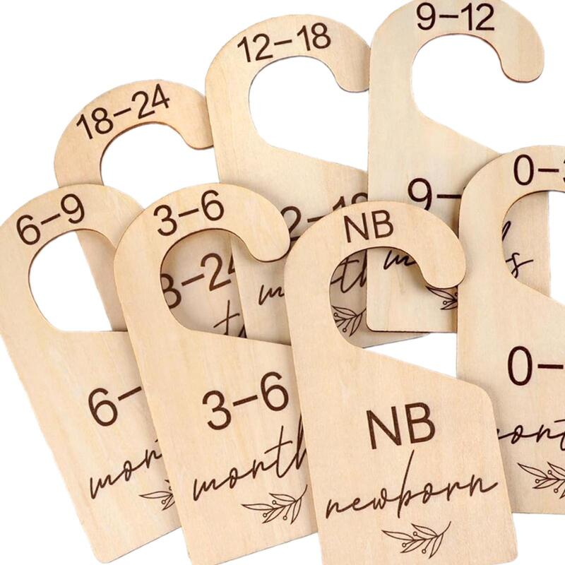 7Pcs Wooden Closet Divider Hanging Clothes Dividers for Photography Props