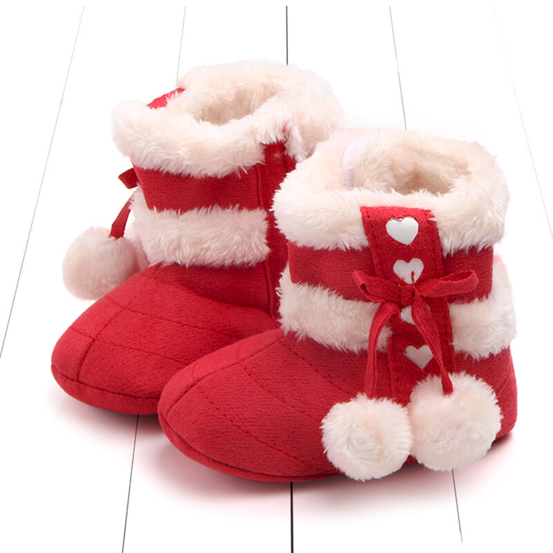 لطيف القوس الدافئة أفخم بوم أحذية للأطفال حديثي الولادة الفتيات ، أحذية المشي للطفل ، الرضع الأولى مشوا ، الثلوج ، الشتاء