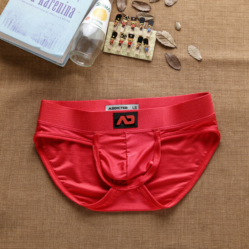 Calzoncillos coloridos de nailon cepillado para hombre, ropa interior sexy de cintura baja, venta al por mayor, ad3-m257