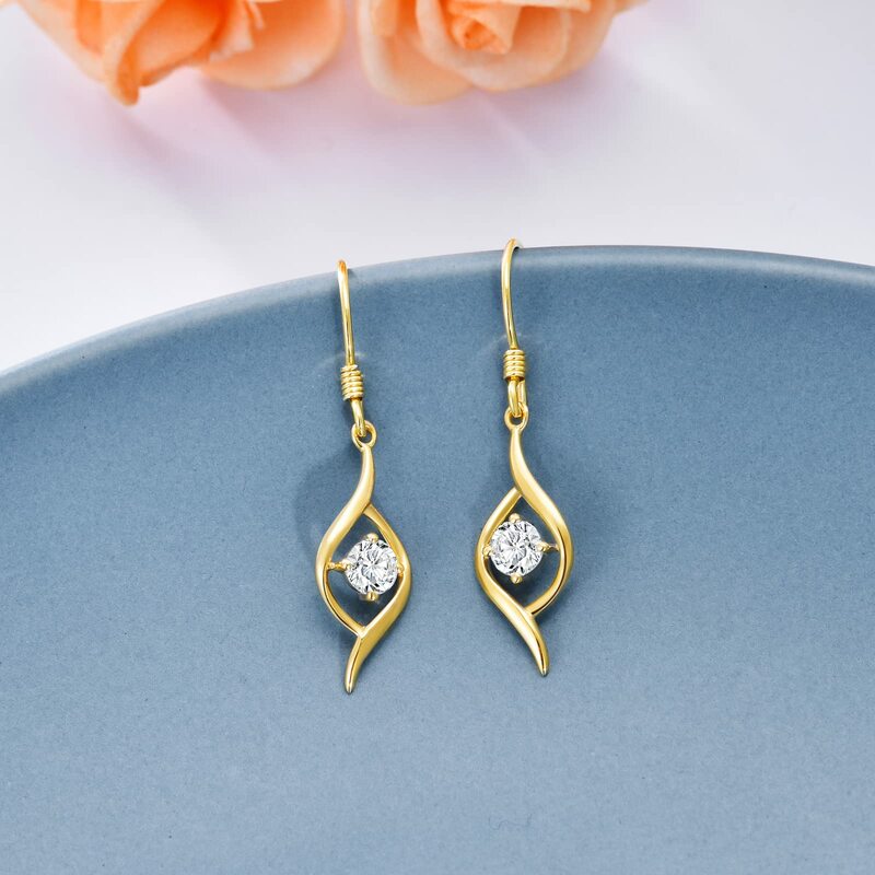 YFN orecchini pendenti orecchini Infinity in oro reale massiccio 14K per le donne orecchini pendenti Infinity piccoli in oro reale gioielleria raffinata