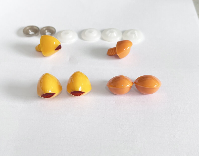 Boca de juguete de animal naranja con arandela, 19x20mm, 15x21mm, opción de estilo de muñeca plsuh diy, 20 unidades por lote