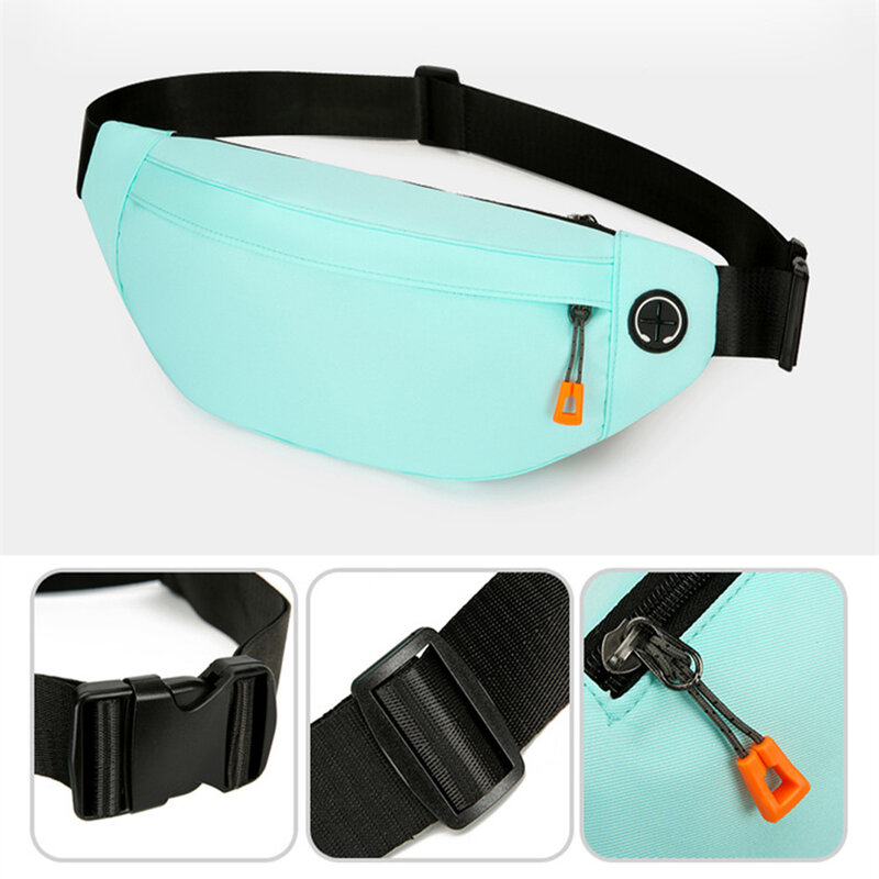 Oxford Cloth Made Men Waist Bag Fine Stitching And Non-shedding On Or Off Duty Waist Bag Fanny
