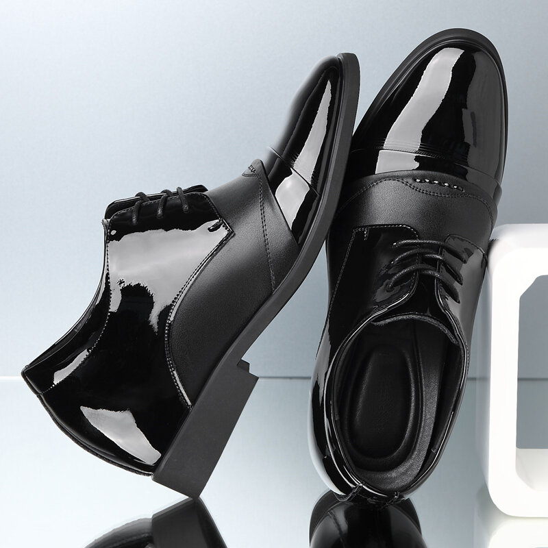 Sapatos Elevador de Couro Genuíno Masculino, Mocassins de Alargamento, Aumentar Tênis de Negócios, Elevador de Vestido, 8cm, 6cm