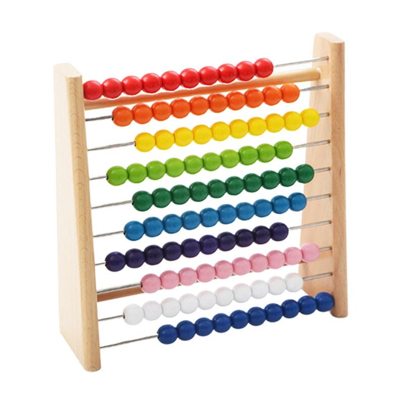 Contas coloridas contando moldura, jogos de matemática, ferramenta de contagem clássica, brinquedos de matemática para meninos e meninas, 100 cores