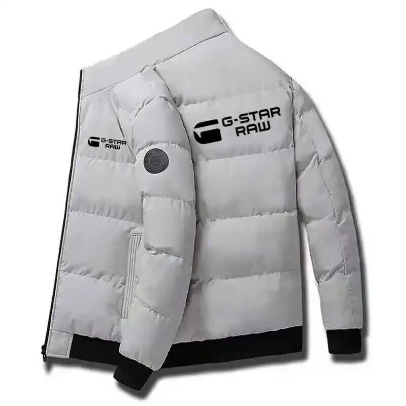 Jaqueta de parka casual masculina com zíper, casacos grossos quentes, casaco masculino de algodão com zíper acolchoado, novo, outwear de inverno, 2022