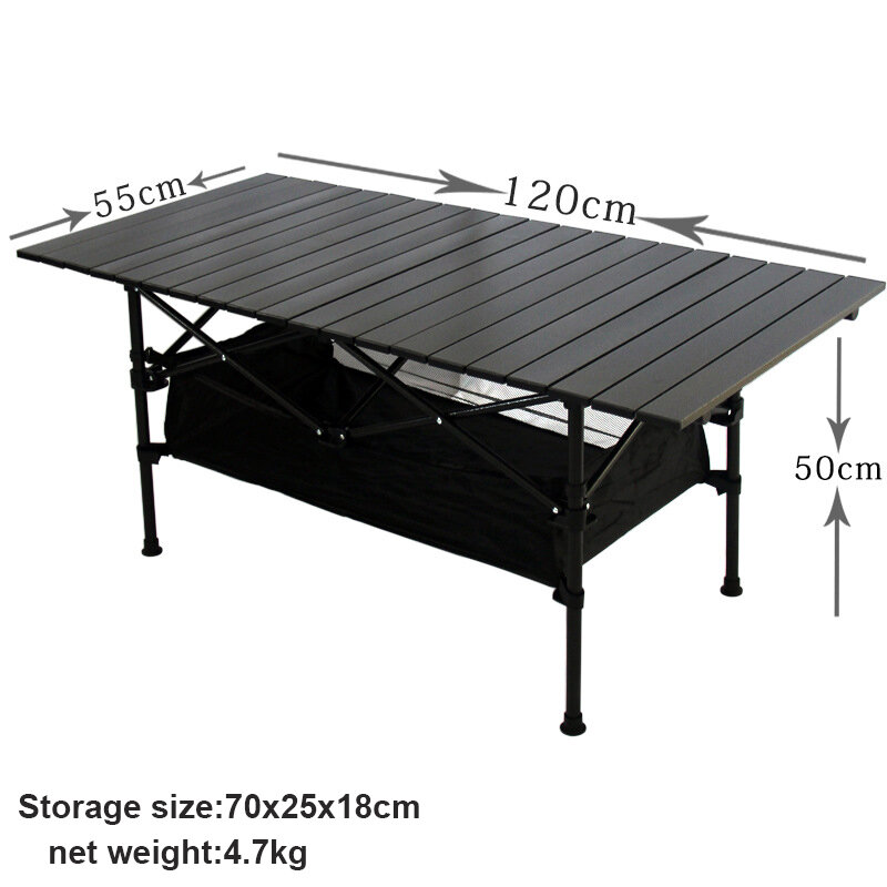 Baru Meja Lipat Luar Ruangan Meja Piknik BBQ Aloi Aluminium Berkemah Meja Lipat Tahan Air Tahan Lama Meja