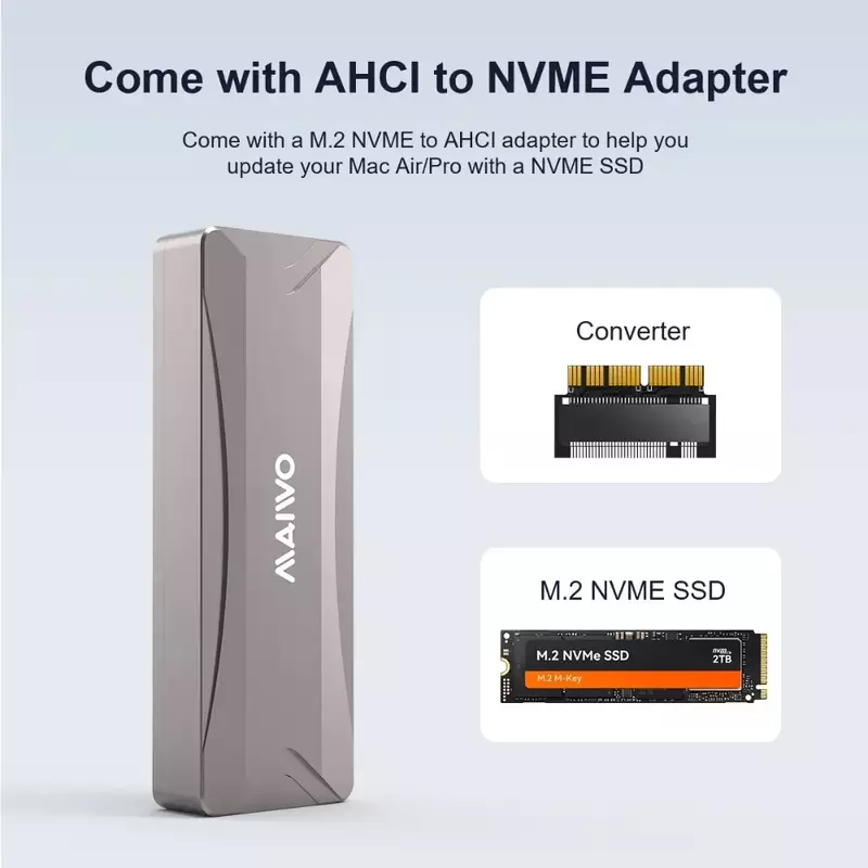 MAIWO-carcasa SSD para MacBook, lector M.2, USB 3,2, GEN2, 12 + 16 Pines, Apple Flash, Compatible con MacBook Pro, Mac Pro