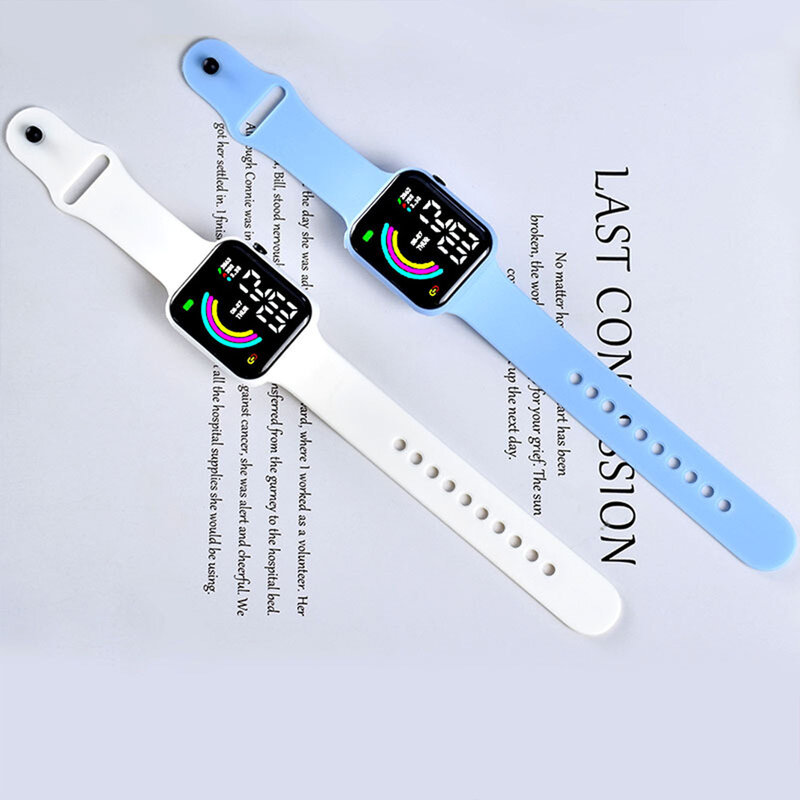 LED na zewnątrz cyfrowy zegarek sportowy świecące łatwe do noszenia kolorowe zegarki dla dzieci dzieci studentów