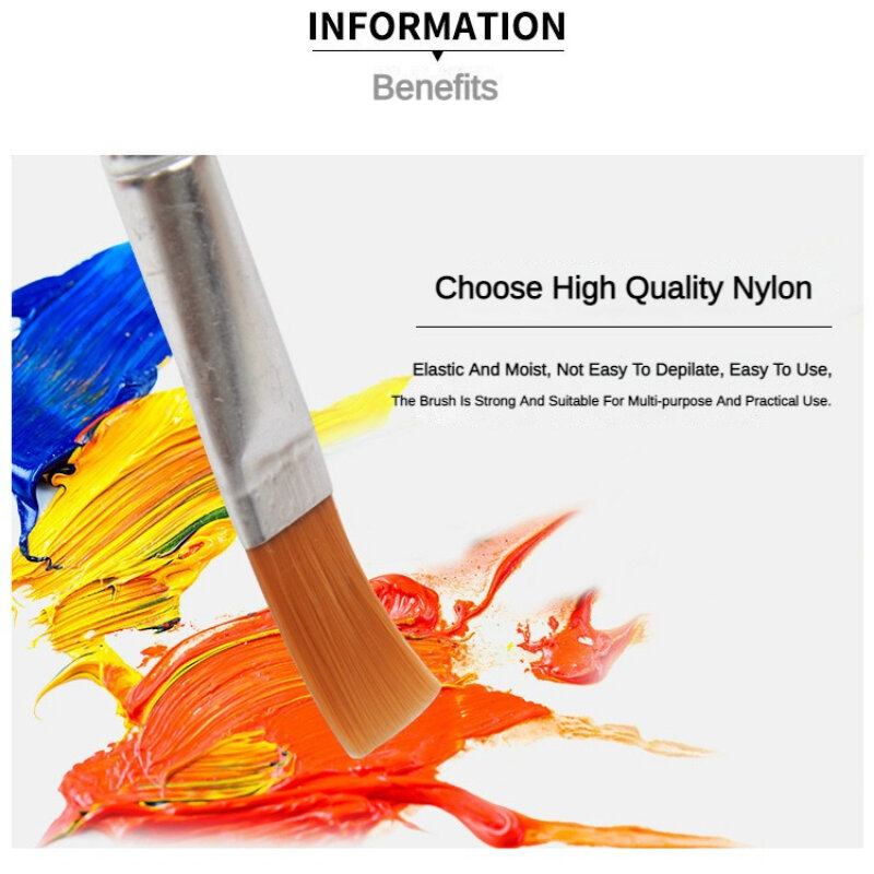 12 PCS/Set Watercolor Nylon Paint Brushes Oil Brush Painting Pen Marker School Student Art Supplies Paint Brush Stationery