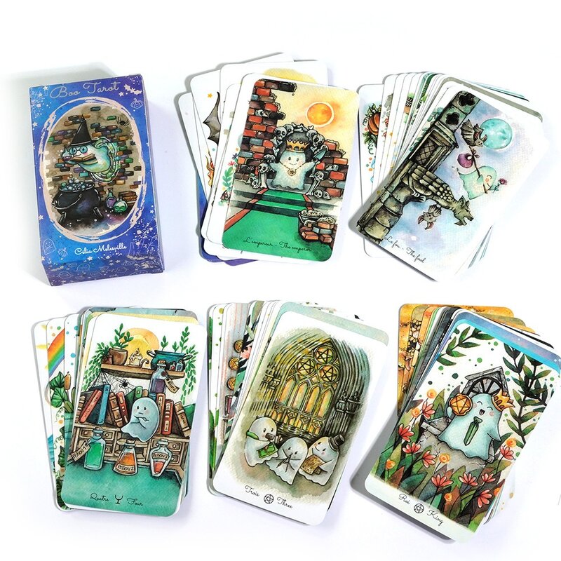 Tarot conjunto de 78 cartas de tarô, fantasma, bonito, 10.3x6cm