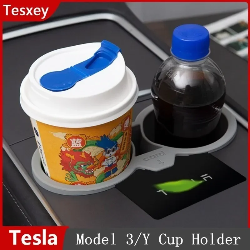 Portavasos de agua para Tesla modelo 3 Y, 2021-2023, caja de almacenamiento de Control Central de silicona, accesorios para automóviles, piezas