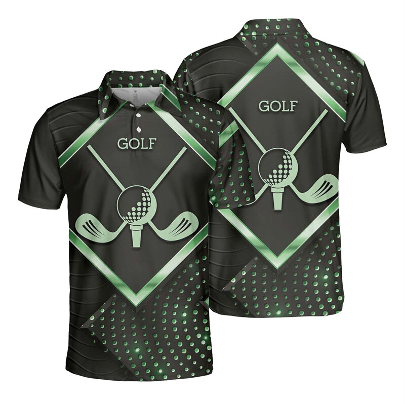 Fashion 3D Golf Print Polo T Shirt For Men Comfortable Trend Harajuku Streetwear Casual Lapel Short Sleeve Shirt Oversized Top