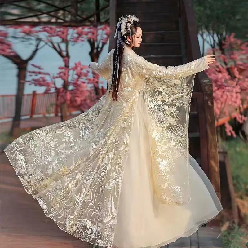 Spring Hanfu Women's Ancient Costume Improvement Elegant and Super Immortal Chinese Style Ru Skirt Student Dance Performance