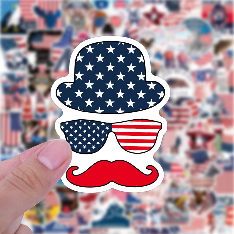 10/30/50PCS Independence Day Flag Faith Sticker Decals Luggage Travel Backpack Skateboard Phone Laptop USA Sticker Wholesale