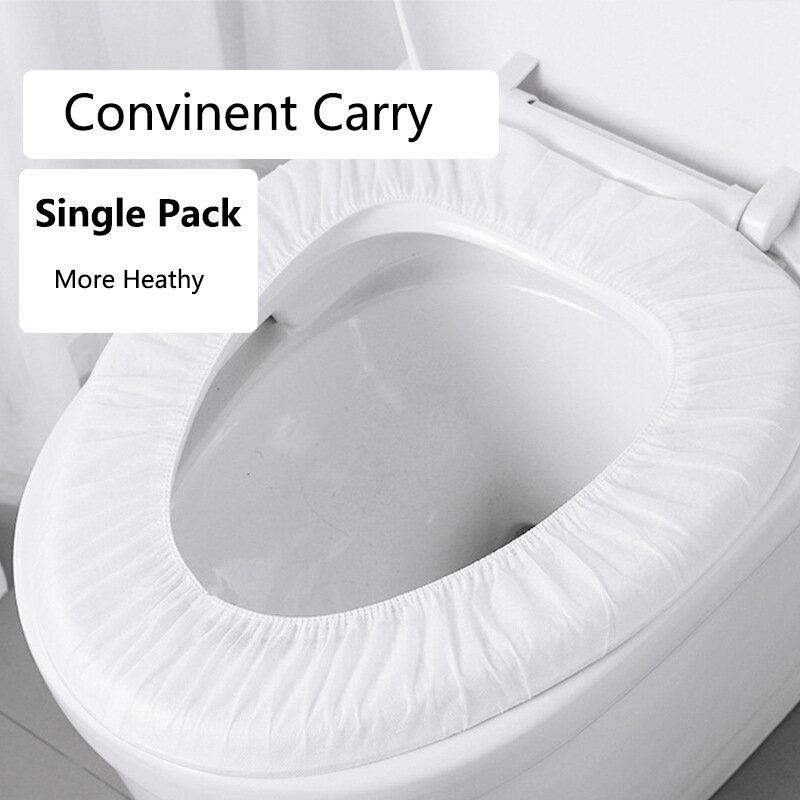 Almofada descartável portátil do assento do toalete por atacado wc não-tecido algodão viagem hotel doméstico toalete capa impermeável único pacote