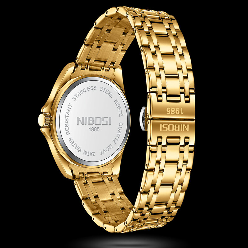 NIBOSI Top ยี่ห้อ Luxury Mens นาฬิกาสแตนเลสกันน้ำส่องสว่างนาฬิกาควอตซ์ผู้ชายวันที่ปฏิทินนาฬิกาข้อมือ