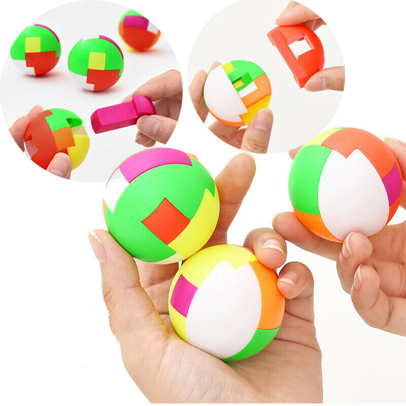 1 Buah Mainan Edukasi Bola Rakitan Teka-teki Mini Hadiah Anak-anak Warna Acak Mainan Puzzle Bola Warna-warni Plastik Kreatif