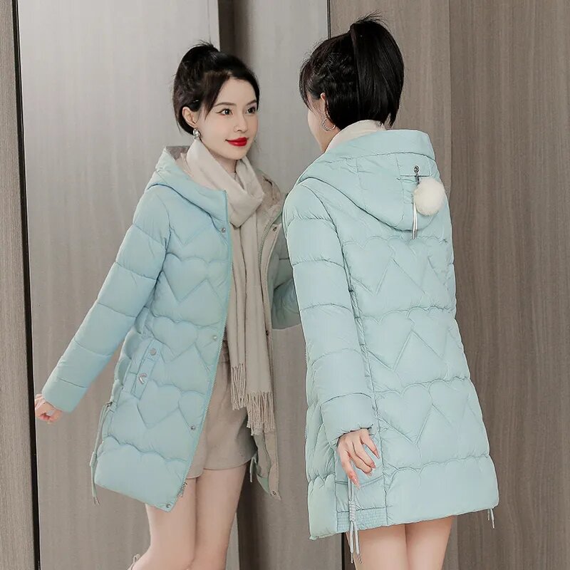 Puchowa kurtka bawełniana 2023 zimowy nowy wygodny i modny płaszcz damski elegancki uniwersalny duży rozmiar damska odzież wierzchnia 4XL