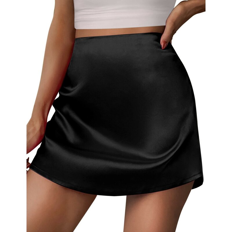 Mini-saia de cintura alta feminina, cor sólida, shorts envoltório, moda gótica, verão, sexy, Y2K, 2024