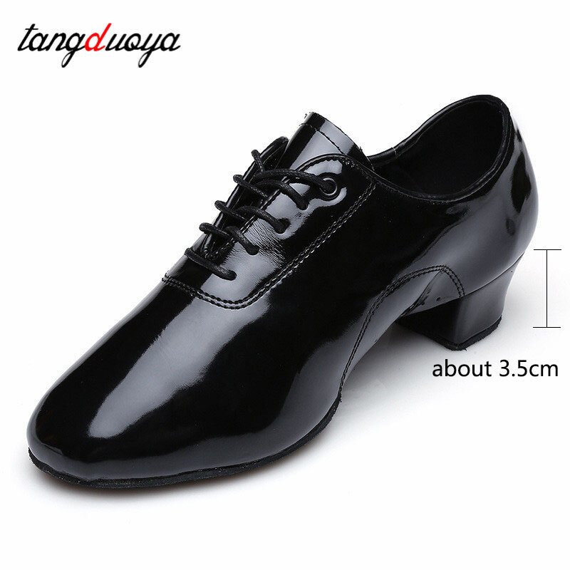 Novo homem latina sapatos de dança ballroom tango homem sapatos de dança latina para o homem menino crianças tênis de dança jazz 3.5cm saltos tamanho 24-45