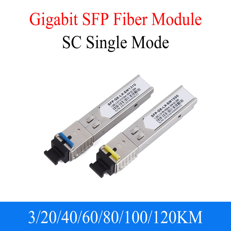 1 para światłowód gigabitowy moduł SFP 1000M SC 1.25G 1310nm/1550nm jednomodowy A + B moduł światłowodowy nadający się do włącznik Ethernet Cisco Mikrotik