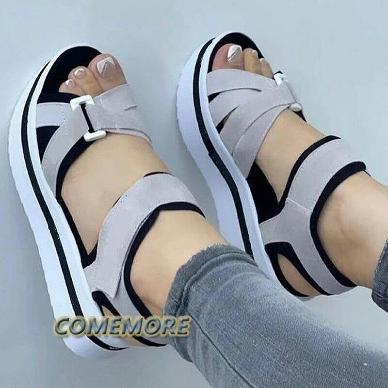 Casual Shoes Women's Sandals 2024 New Heel Platform Sandalias Mujer Soft Wedges Shoes for Woman Summer Beach Footwear Large Size