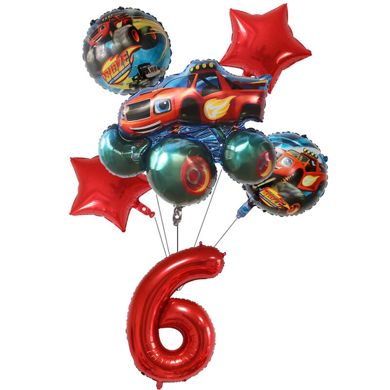 Blaze monster-decorações do partido de aniversário, talheres, copo de papel, prato, bandeira, balões, decoração, baby shower supplies, presentes para crianças